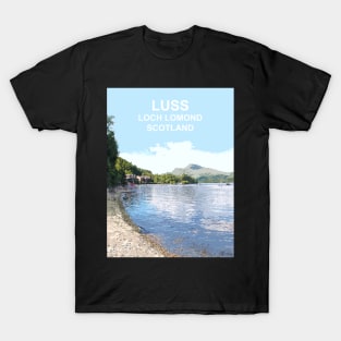 Luss Loch Lomond Scotland Scottish Travel location poster T-Shirt